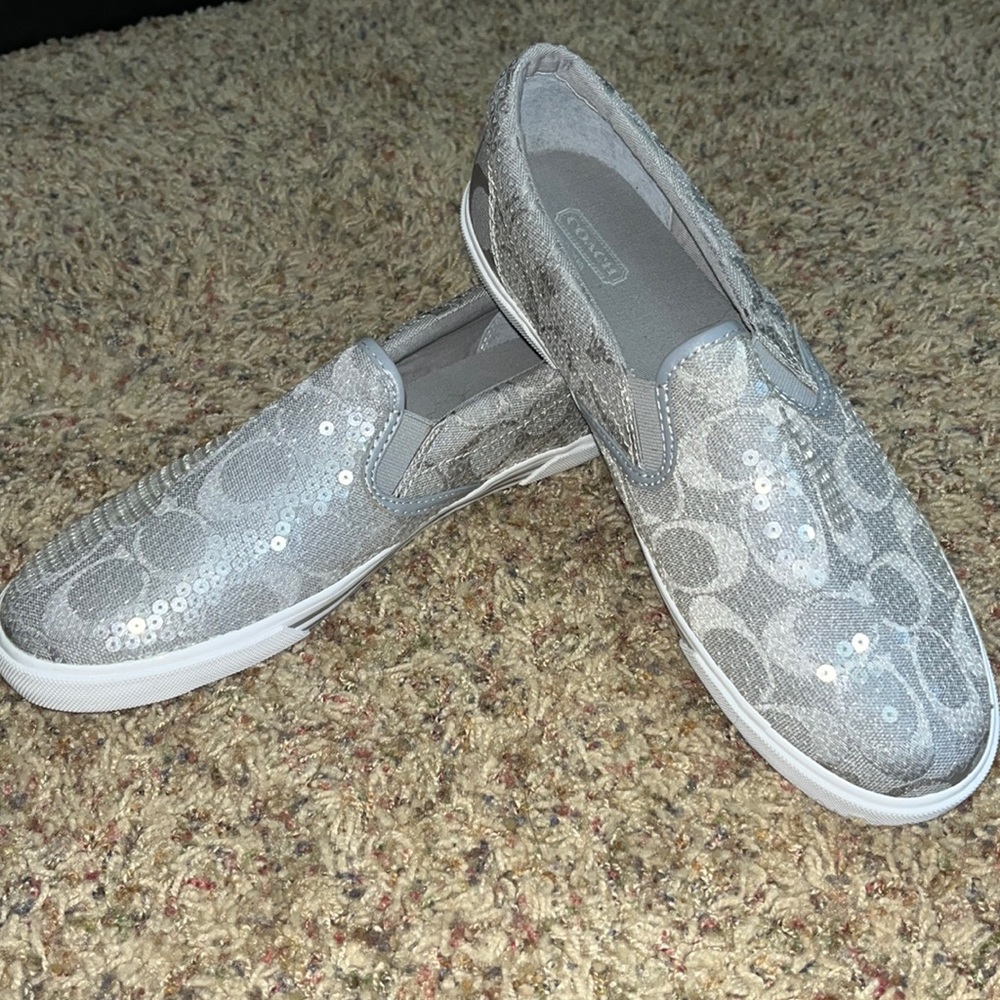 Coach signature Kivy Sequin slip on sneakers 9.5